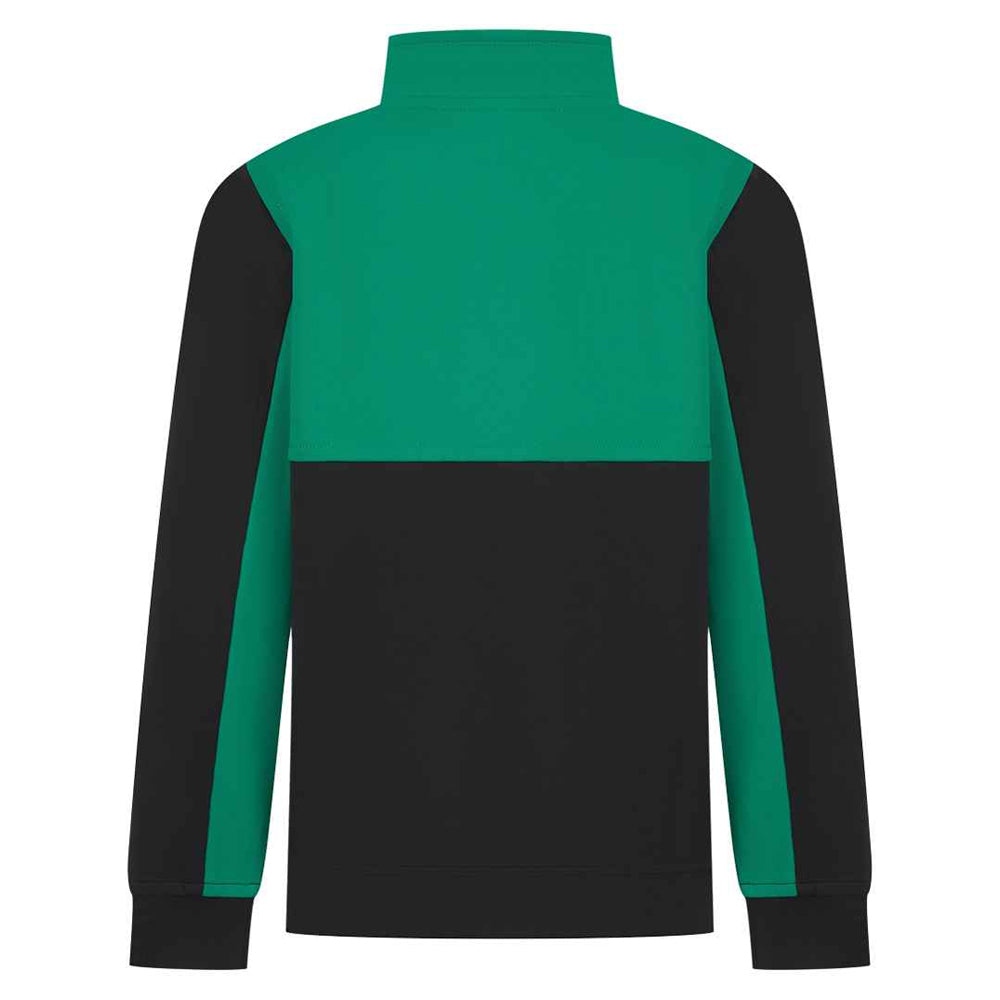 Black-Emerald - Back - Finden & Hales Childrens-Kids Quarter Zip Fleece Top