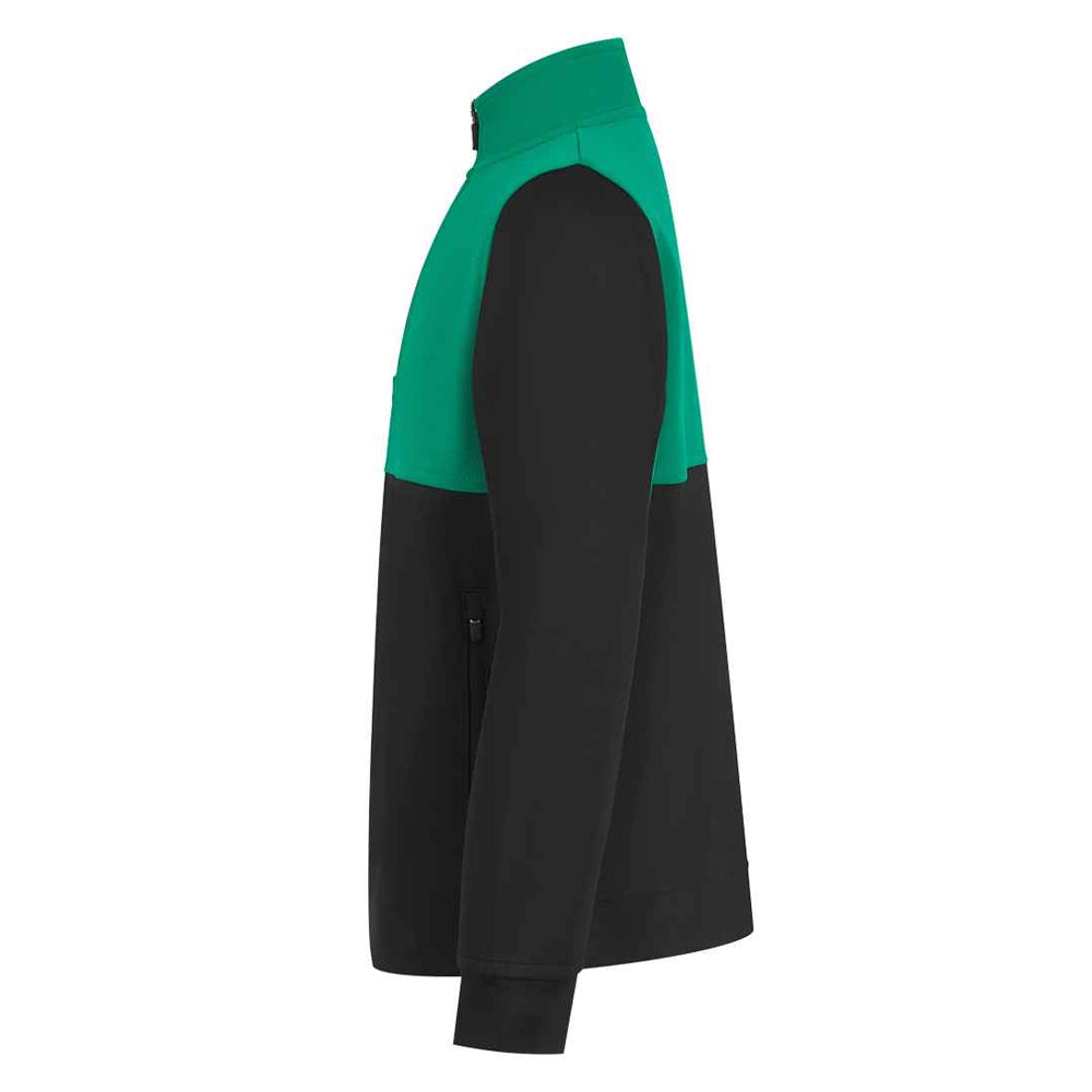 Black-Emerald - Side - Finden & Hales Childrens-Kids Quarter Zip Fleece Top