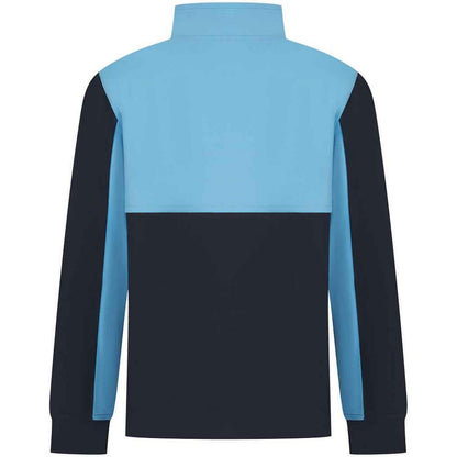 Navy-Sky Blue - Back - Finden & Hales Childrens-Kids Quarter Zip Fleece Top
