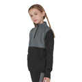 Black-Gunmetal Grey - Side - Finden & Hales Childrens-Kids Quarter Zip Fleece Top