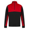 Black-Red - Front - Finden & Hales Childrens-Kids Quarter Zip Fleece Top