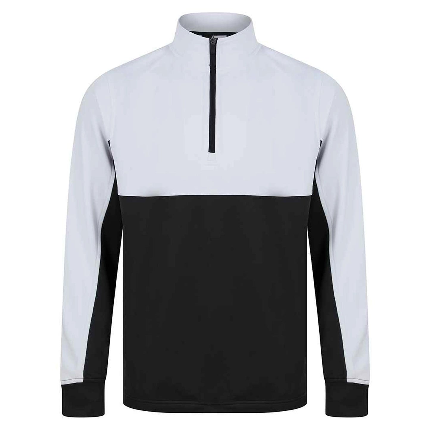 Black-White - Front - Finden & Hales Childrens-Kids Quarter Zip Fleece Top