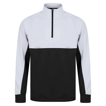 Black-White - Front - Finden & Hales Childrens-Kids Quarter Zip Fleece Top