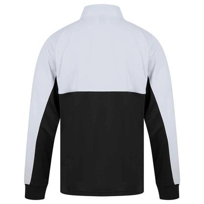 Black-White - Back - Finden & Hales Childrens-Kids Quarter Zip Fleece Top