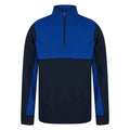 Navy-Royal Blue - Front - Finden & Hales Childrens-Kids Quarter Zip Fleece Top