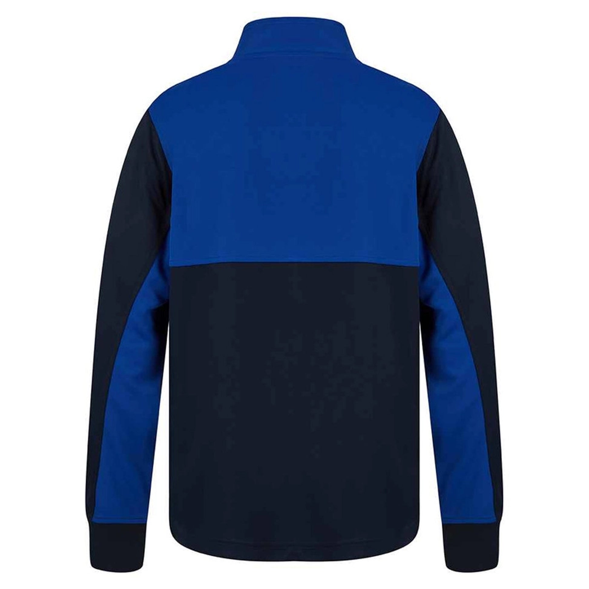 Navy-Royal Blue - Back - Finden & Hales Childrens-Kids Quarter Zip Fleece Top
