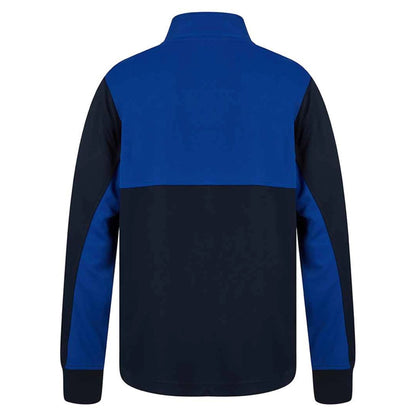 Navy-Royal Blue - Back - Finden & Hales Childrens-Kids Quarter Zip Fleece Top