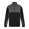 Black-Gunmetal Grey - Front - Finden & Hales Childrens-Kids Quarter Zip Fleece Top