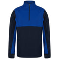 Navy-Royal Blue - Front - Finden & Hales Unisex Adult Quarter Zip Fleece Top