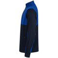 Navy-Royal Blue - Side - Finden & Hales Unisex Adult Quarter Zip Fleece Top