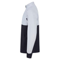 Navy-White - Side - Finden & Hales Unisex Adult Quarter Zip Fleece Top
