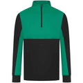 Black-Emerald - Front - Finden & Hales Mens Quarter Zip Track Top