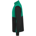Black-Emerald - Side - Finden & Hales Mens Quarter Zip Track Top