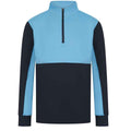 Navy-Sky Blue - Front - Finden & Hales Mens Quarter Zip Track Top