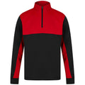 Black-Red - Front - Finden & Hales Unisex Adult Quarter Zip Fleece Top