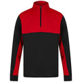 Black-Red - Front - Finden & Hales Mens Quarter Zip Track Top