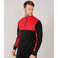 Black-Red - Back - Finden & Hales Unisex Adult Quarter Zip Fleece Top