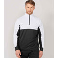 Black-White - Back - Finden & Hales Mens Quarter Zip Track Top