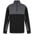 Black-Gunmetal Grey - Front - Finden & Hales Mens Quarter Zip Track Top