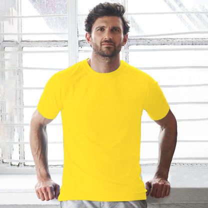 Sun Yellow - Back - AWDis Cool Unisex Adult Recycled T-Shirt