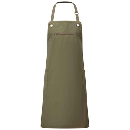 Olive Green-Chestnut - Front - Premier Barley Recycled Full Apron