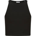 Black - Front - SF Minni Girls Crop Top
