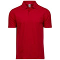 Red - Front - Tee Jays Mens Power Pique Organic Polo Shirt