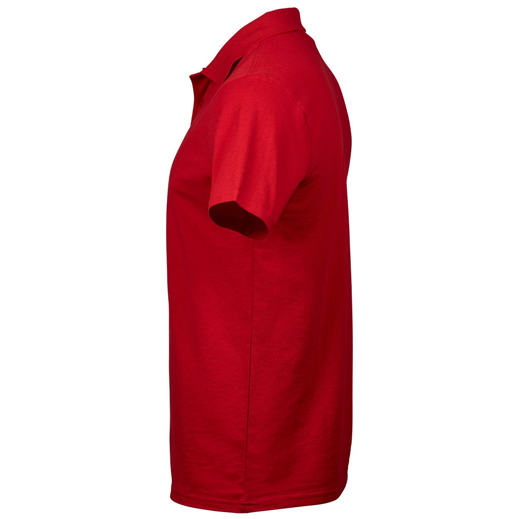 Red - Side - Tee Jays Mens Power Pique Organic Polo Shirt