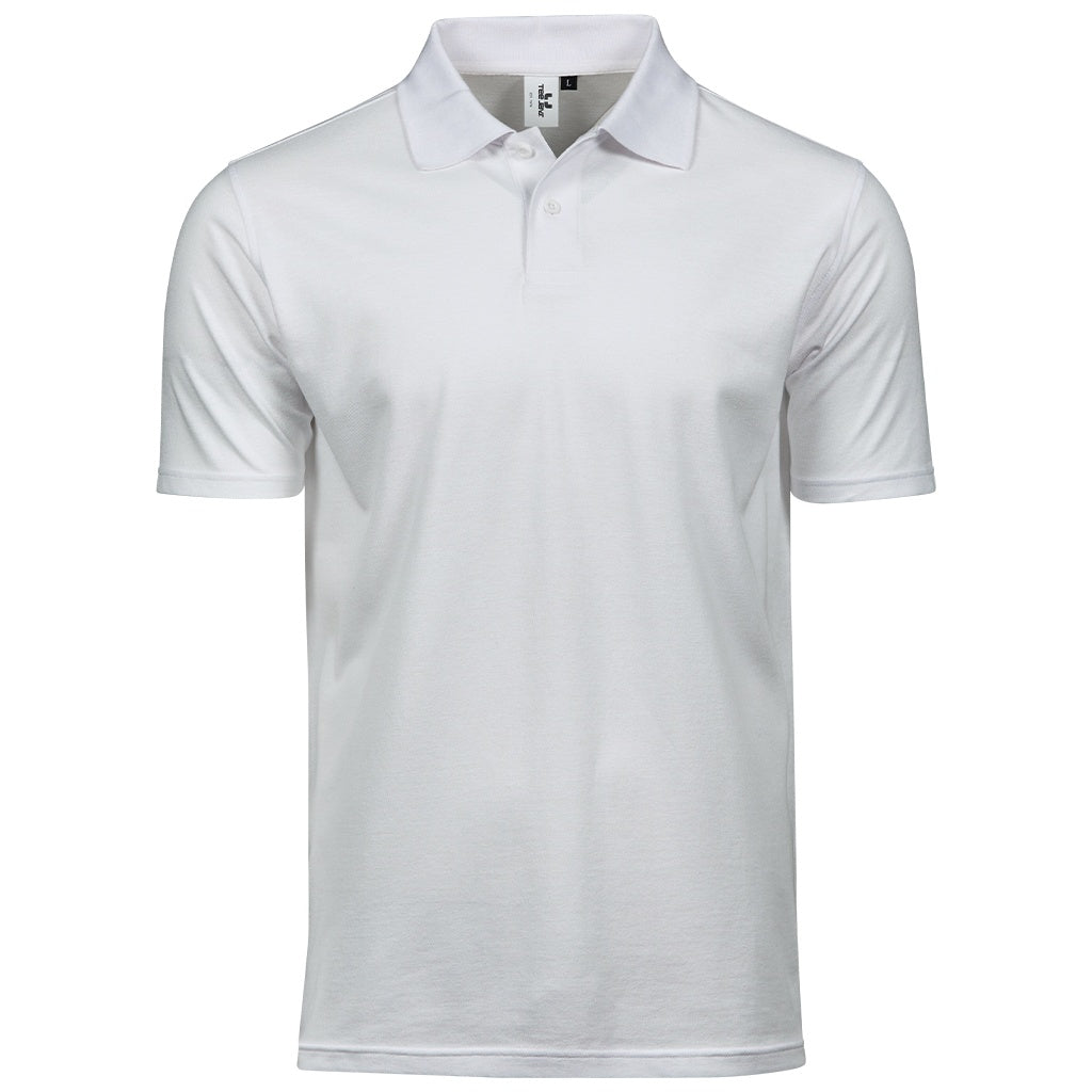 White - Front - Tee Jays Mens Power Pique Organic Polo Shirt