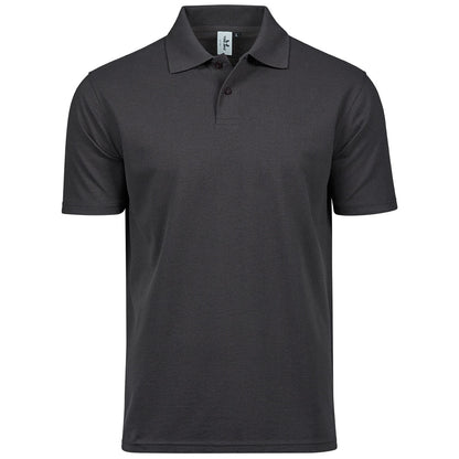 Dark Grey - Front - Tee Jays Mens Power Pique Organic Polo Shirt