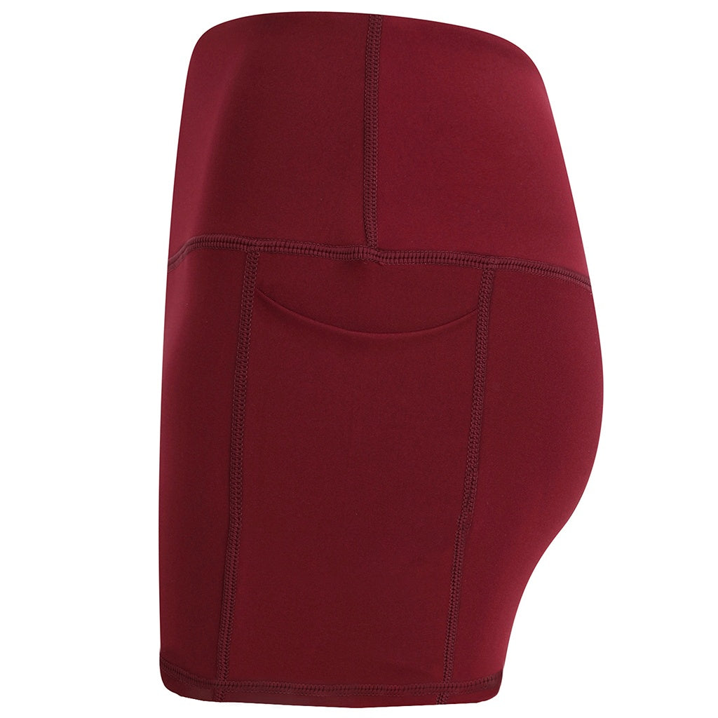 Dark Burgundy - Side - Tombo Womens-Ladies Pocket Shorts