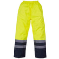 Yellow-Navy - Front - Yoko Unisex Adult Two Tone Hi-Vis Over Trousers
