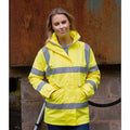 Yellow - Back - Yoko Womens-Ladies Executive Hi-Vis Jacket