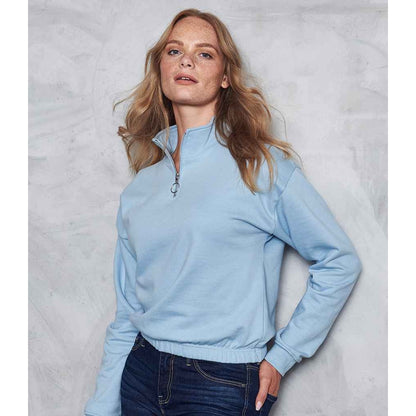 Sky Blue - Side - Awdis Womens-Ladies Cropped Sweatshirt