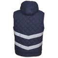 Navy - Side - Yoko Womens-Ladies Kensington Hi-Vis Hooded Gilet