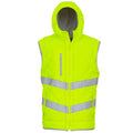 Yellow - Front - Yoko Womens-Ladies Kensington Hi-Vis Hooded Gilet