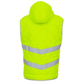 Yellow - Side - Yoko Womens-Ladies Kensington Hi-Vis Hooded Gilet