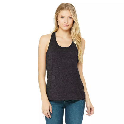 Dark Grey Heather - Side - Bella + Canvas Womens-Ladies Racerback Tank Top