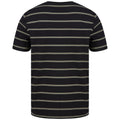 Black-Khaki - Side - Front Row Unisex Adult Striped T-Shirt