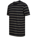 Black-Khaki - Pack Shot - Front Row Unisex Adult Striped T-Shirt