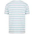 White-Duck Egg Blue - Side - Front Row Unisex Adult Striped T-Shirt