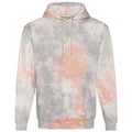 Grey Pink Marble - Front - Awdis Unisex Adult Tie Dye Hoodie