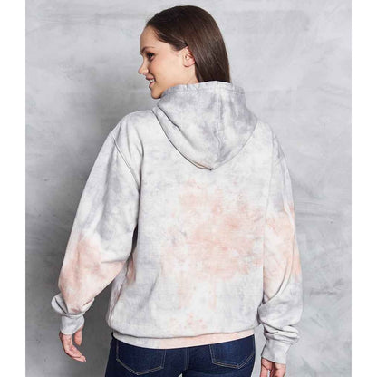Grey Pink Marble - Side - Awdis Unisex Adult Tie Dye Hoodie