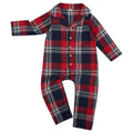 Red-Navy - Front - Larkwood Baby Tartan Sleepsuit
