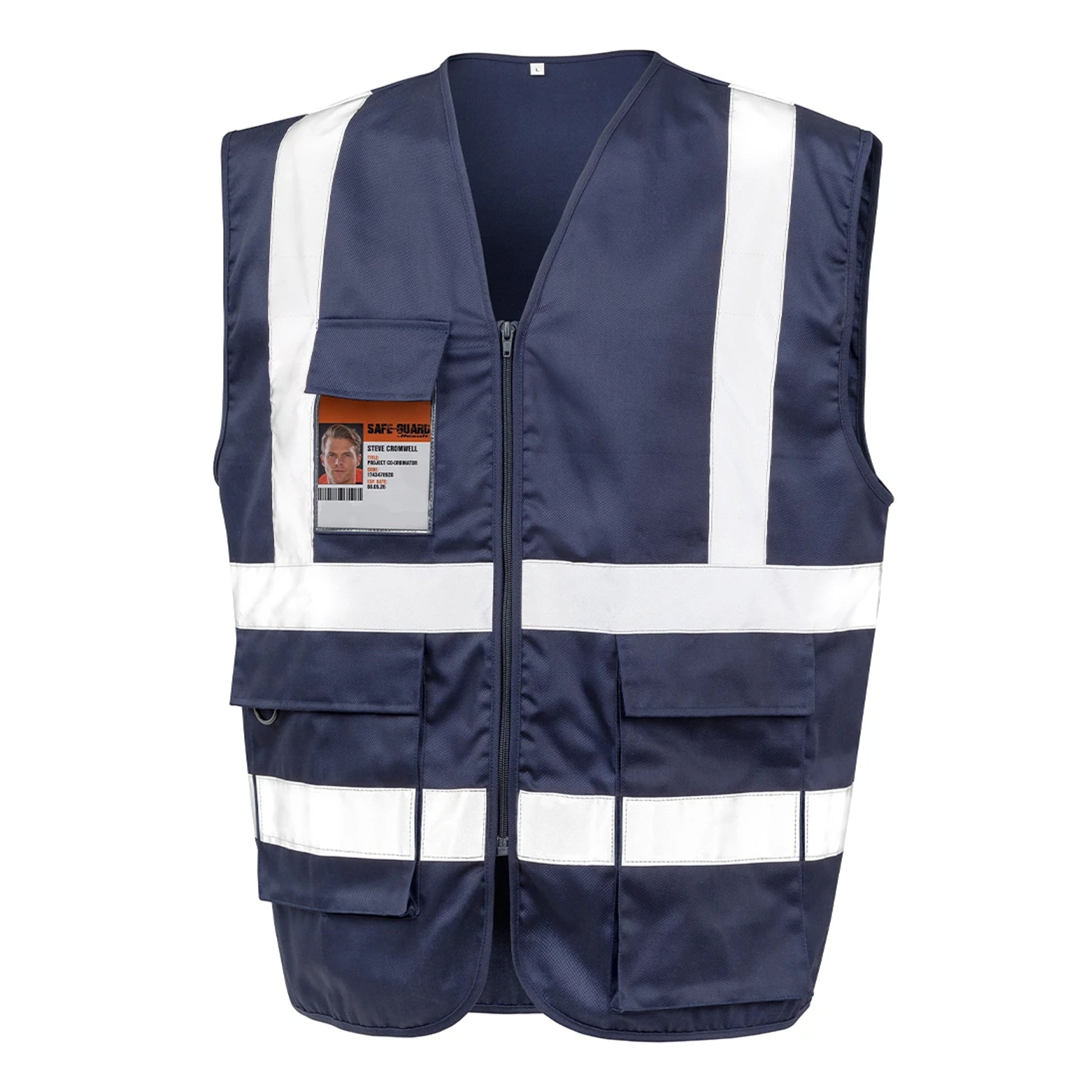 Navy - Front - SAFE-GUARD by Result Unisex Adult Heavy Duty Security Vest