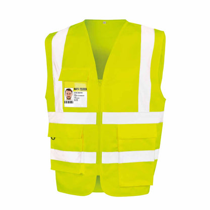 Yellow - Front - SAFE-GUARD by Result Unisex Adult Heavy Duty Security Vest
