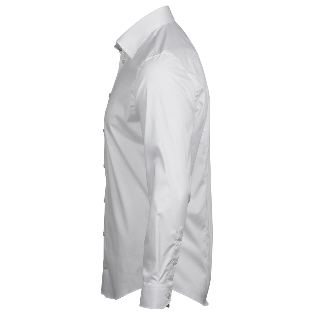 White - Lifestyle - Tee Jays Mens Luxury Stretch Long-Sleeved Shirt