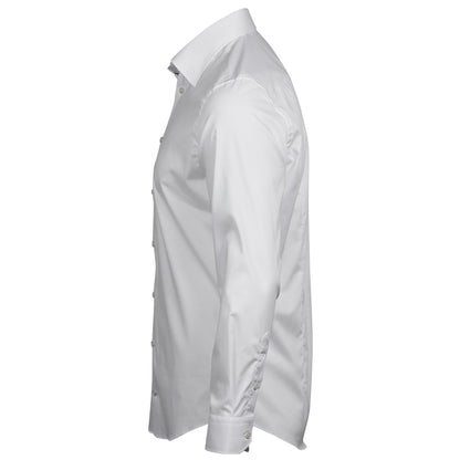 White - Lifestyle - Tee Jays Mens Luxury Stretch Long-Sleeved Shirt