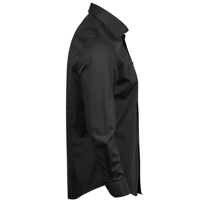 Black - Lifestyle - Tee Jays Mens Luxury Stretch Long-Sleeved Shirt