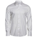 White - Front - Tee Jays Mens Luxury Stretch Long-Sleeved Shirt